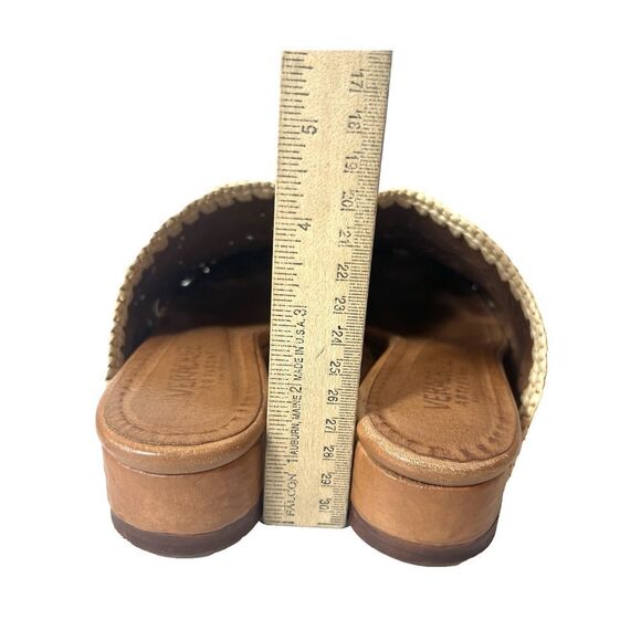 Veracruz Tan Leather Cutout Olivetta Mules Womens Sz EU 39 US 8.5 Slip On Casual - Picture 8 of 9